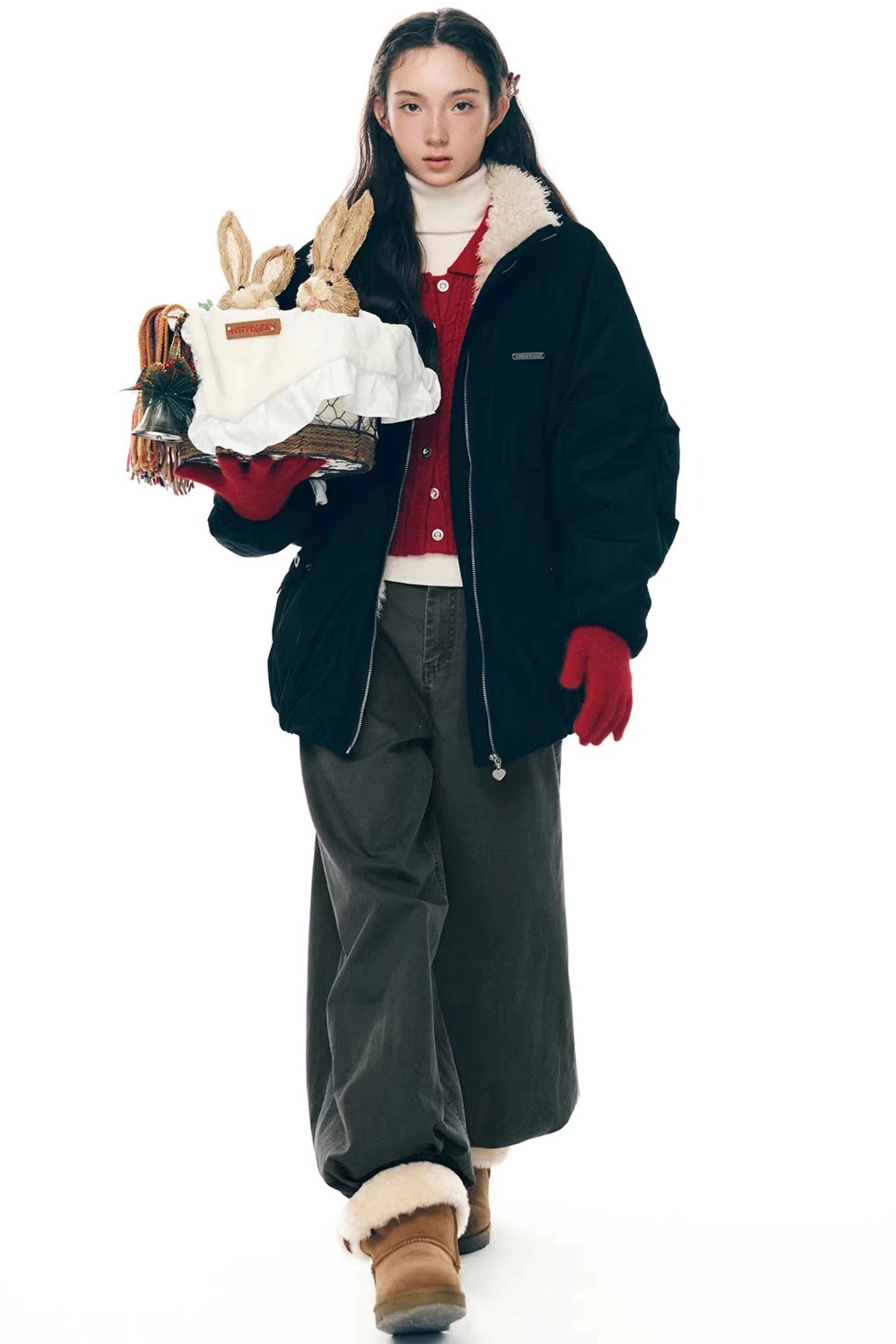 Cocoa Mousse Fur-Lined Jacket