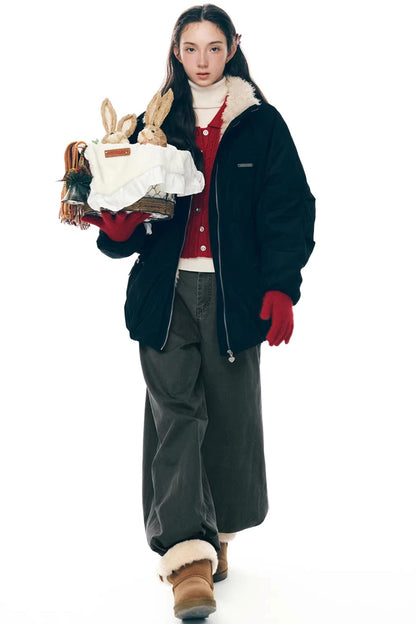 Cocoa Mousse Fur-Lined Jacket