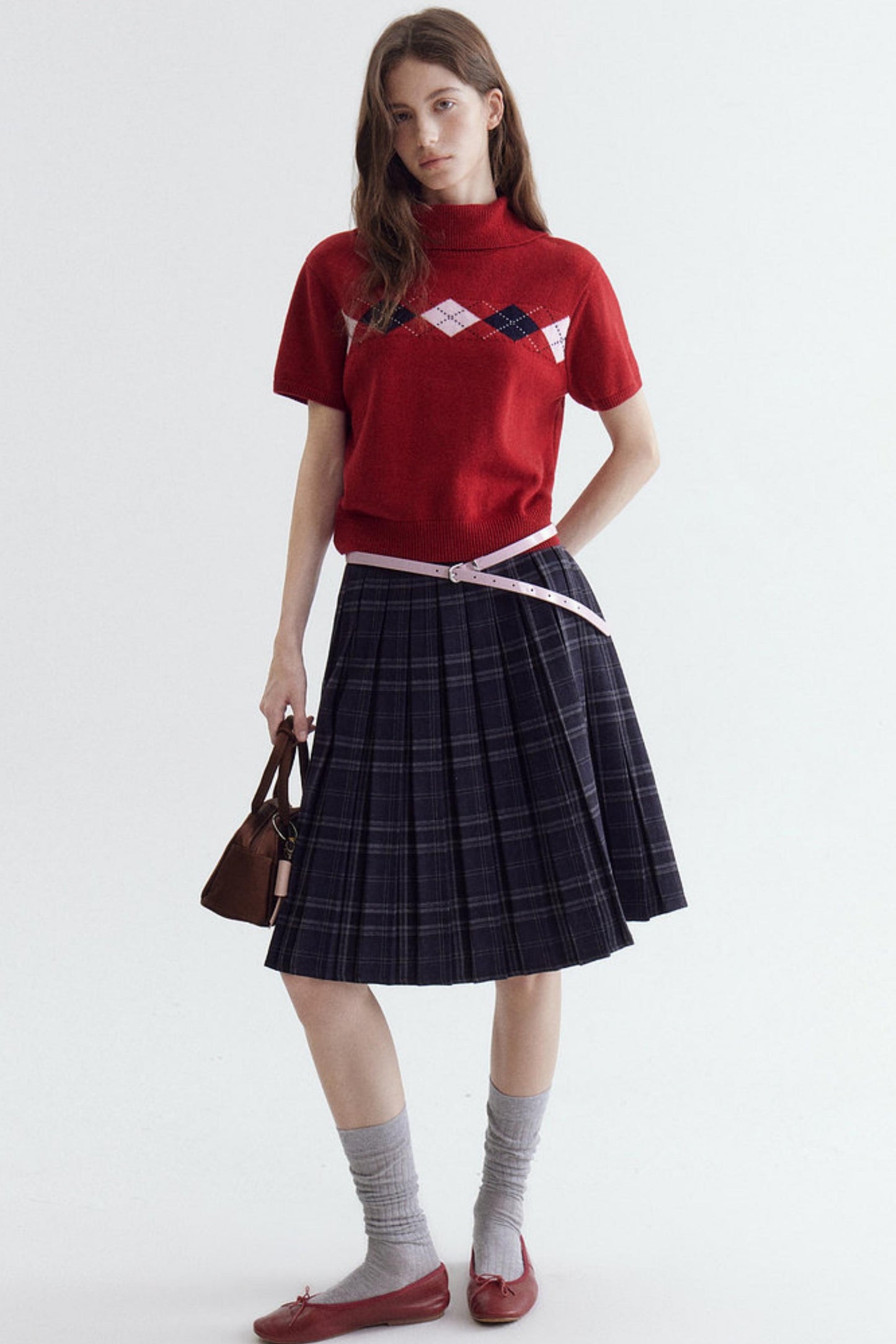 Argyle Jacquard Knit Top