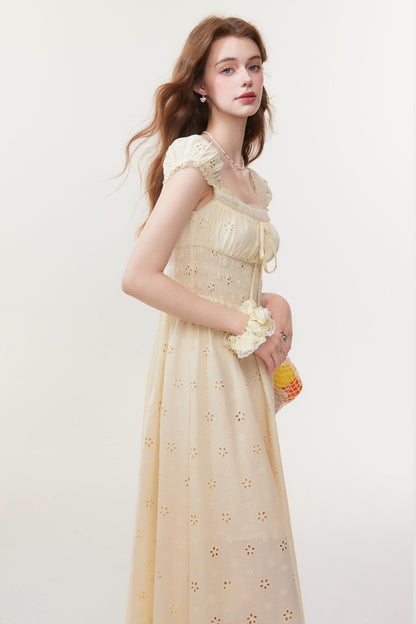 French Square Neck Maxi Dress