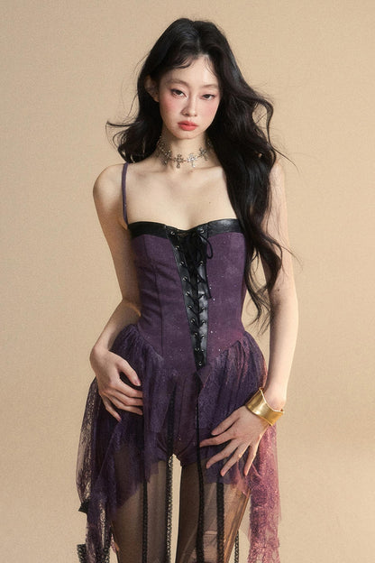 Lace Halter Mini Dress