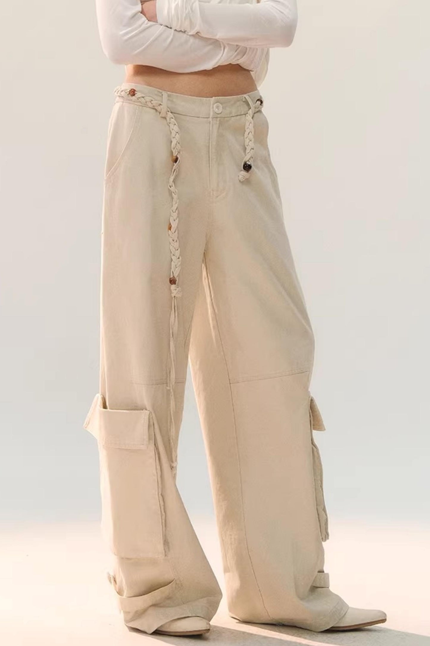 Distressed Washed Cargo Pants