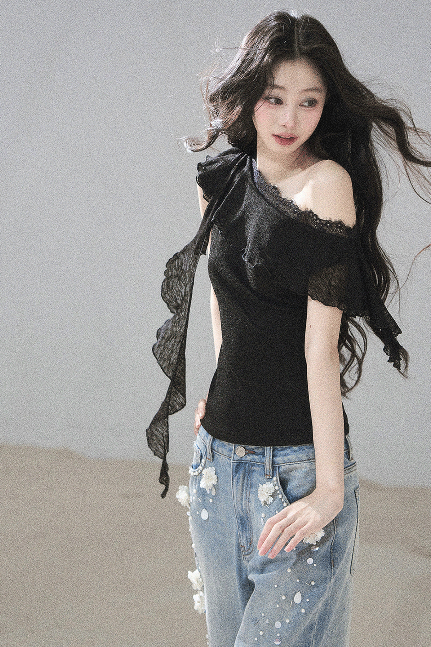 Before the Sunset Lace Off-Shoulder Top