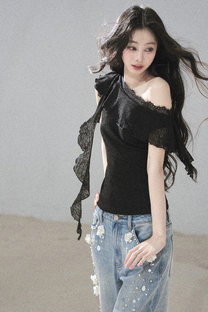 Before the Sunset Lace Off-Shoulder Top