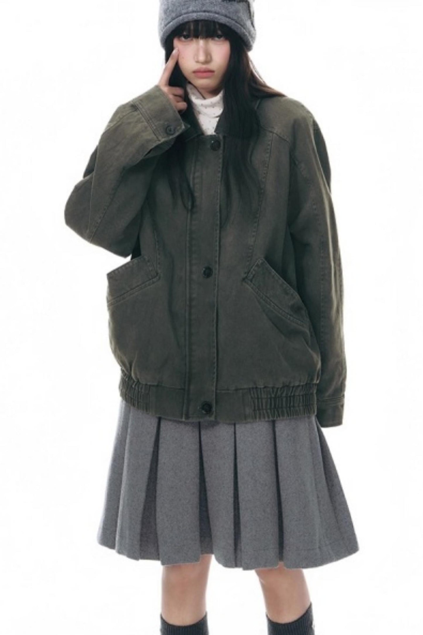 Vintage Lapel Cargo Jacket