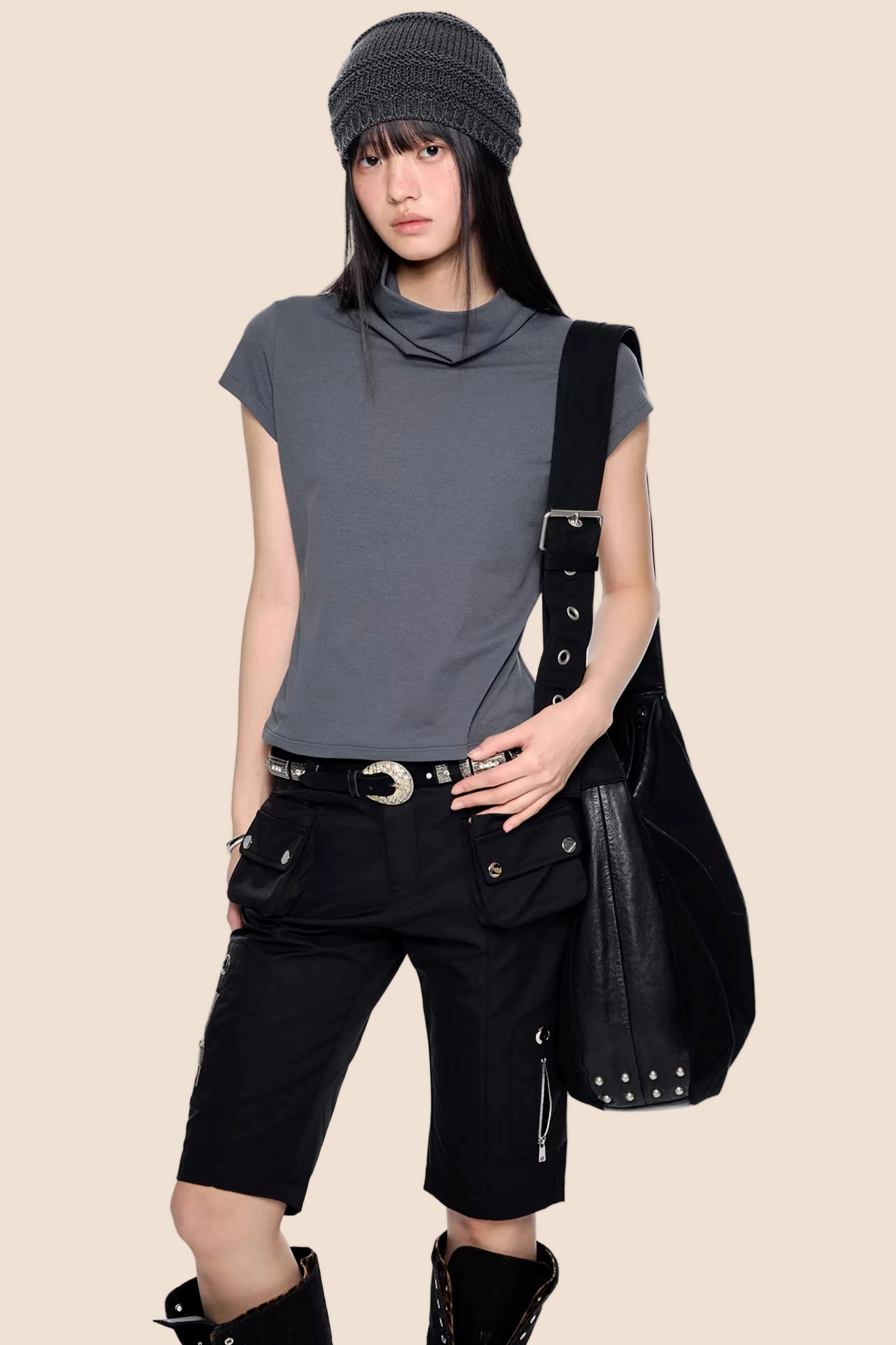 Retro High-Neck Summer Top