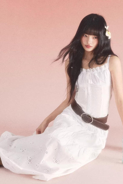 High-Waisted Jacquard A-Line Skirt