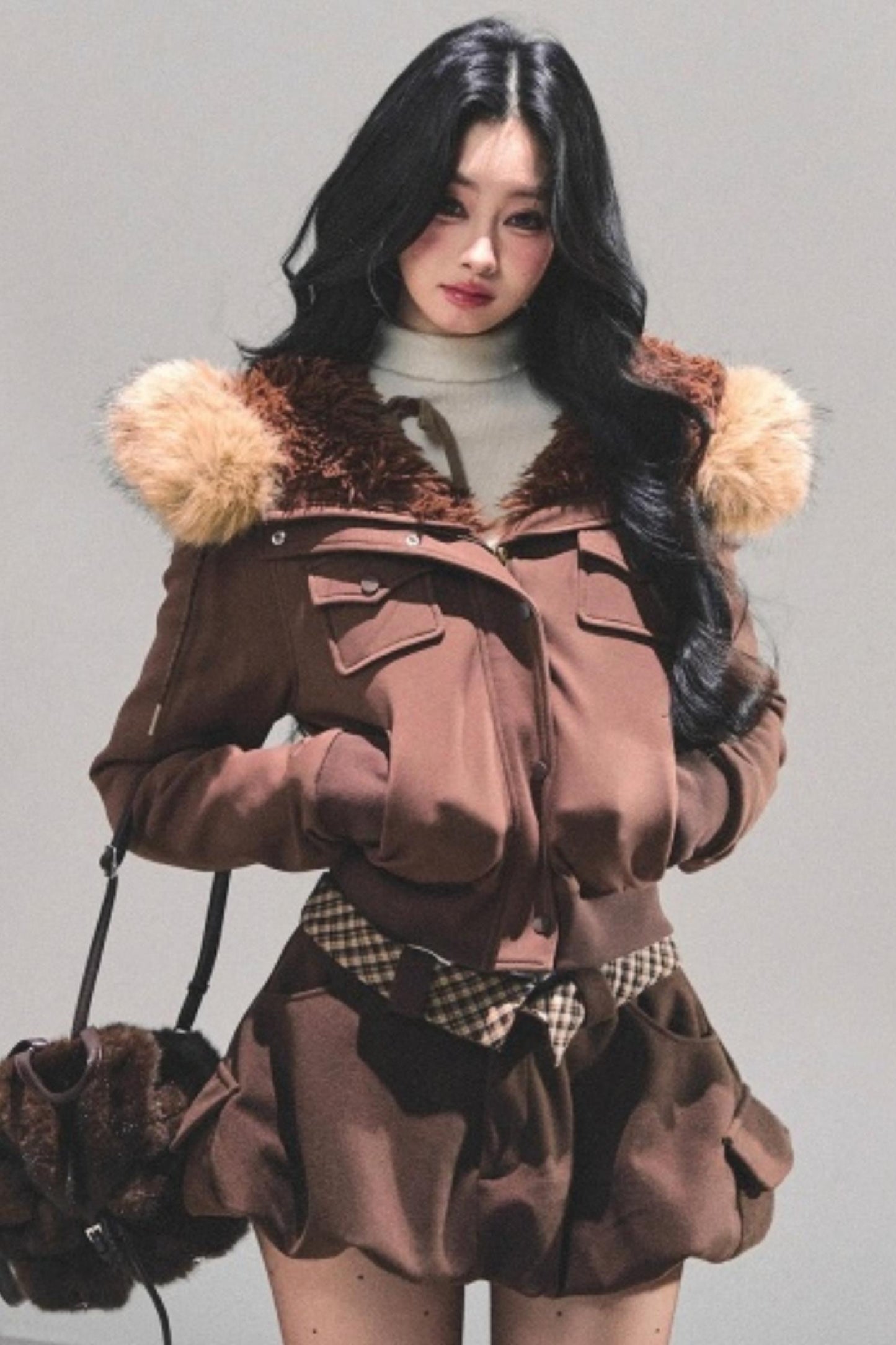 Hooded Faux Fur Winter Coat