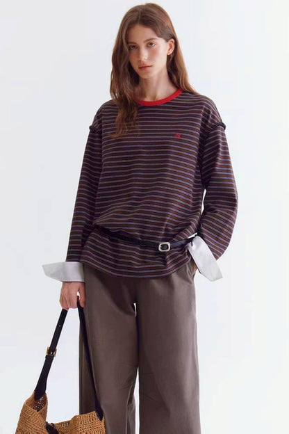 컬러 블록 스트라이프 스웨터