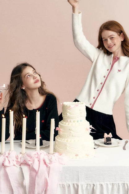 Wool Blend Plaid Cardigan