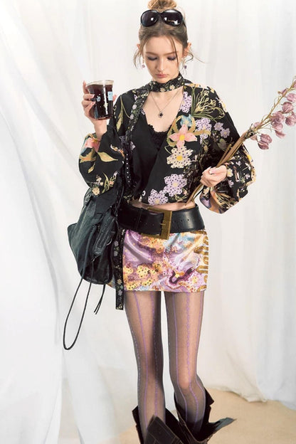 Shanhaijing Satin A-Line Skirt