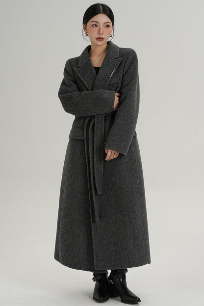 Wool Elegance Long Trench Coat