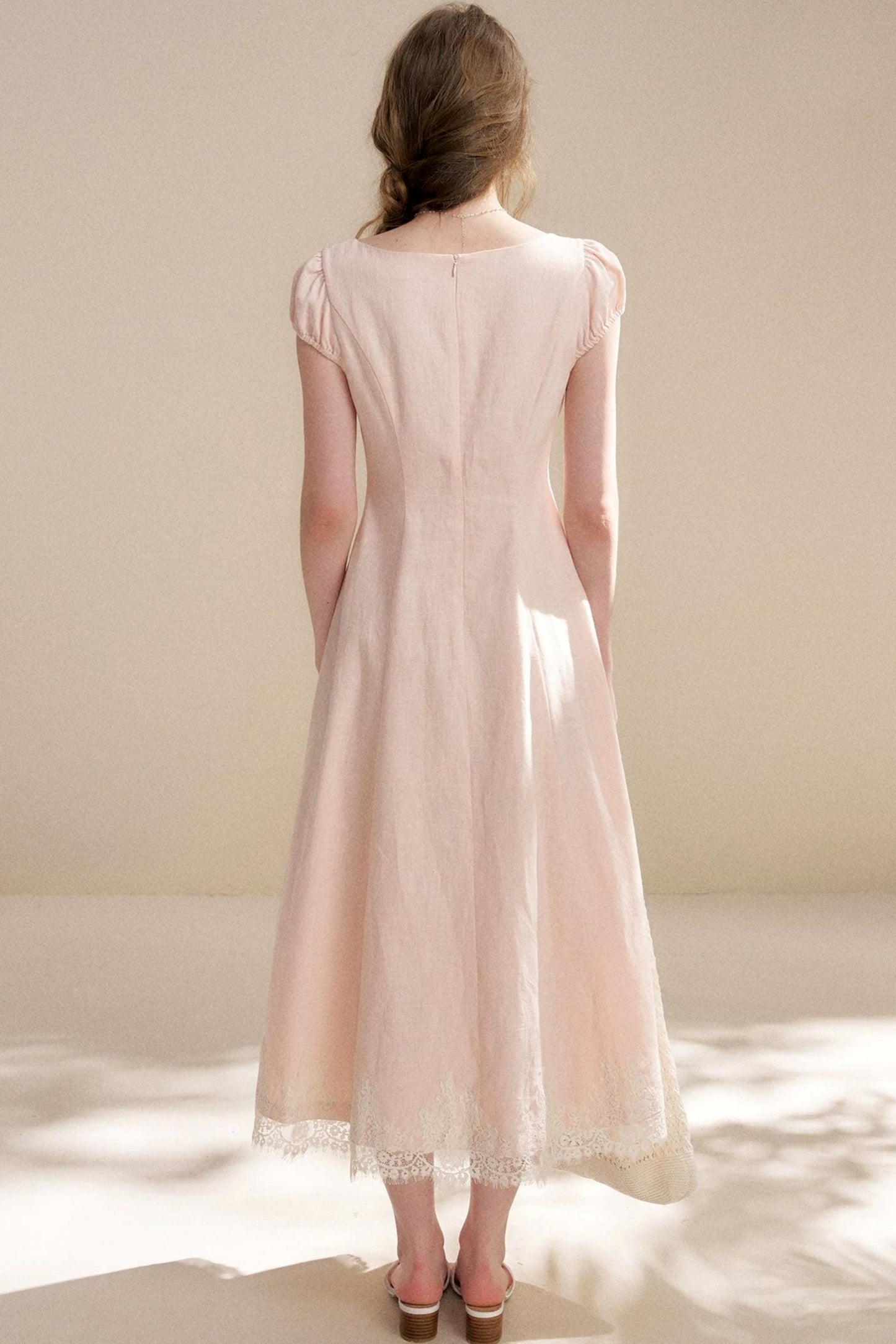 Custom-Dyed Lace A-Line Dress