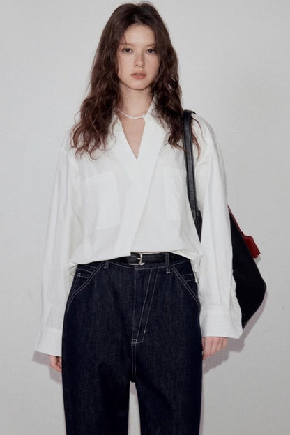 Cotton Peplum White Shirt