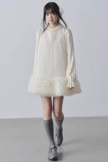 Yunding Coffee Tweed A-Line Dress