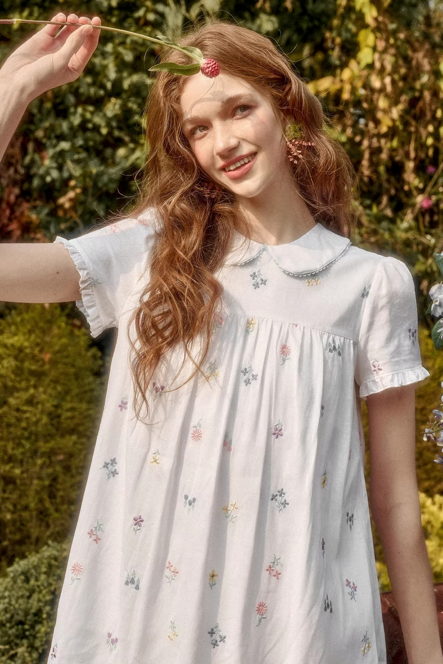 Linen Embroidered Blouse Set-Up