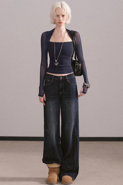 Lace Mesh Waist-Cinching Vest