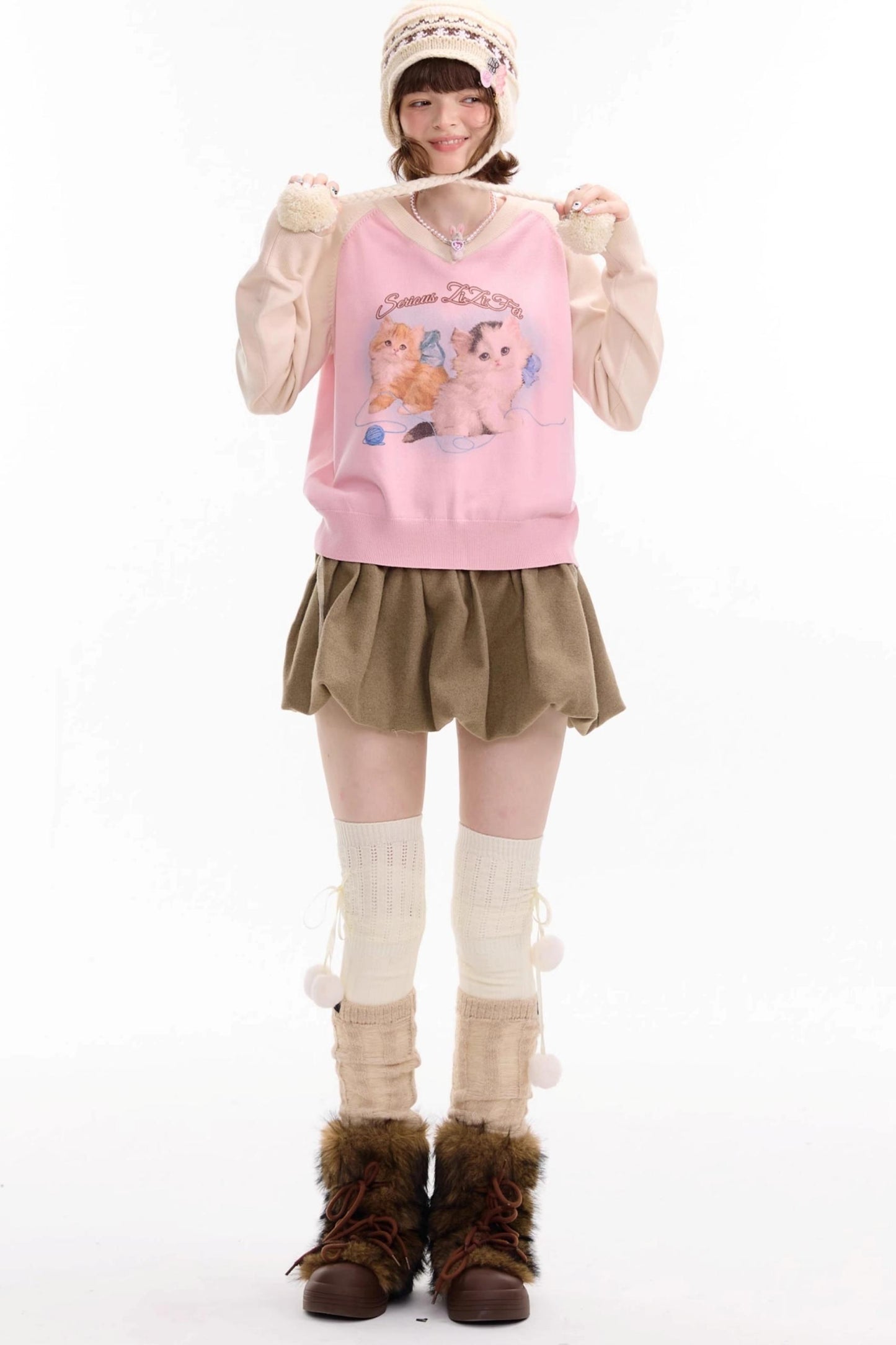 Autumn Knitted V-Neck Sweater