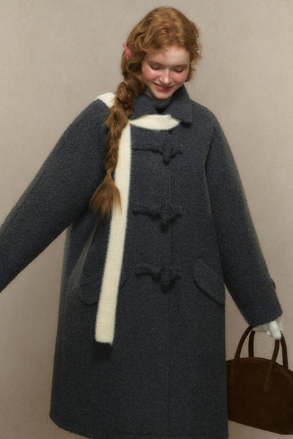 Winter Wool Coat With Horn Buttons