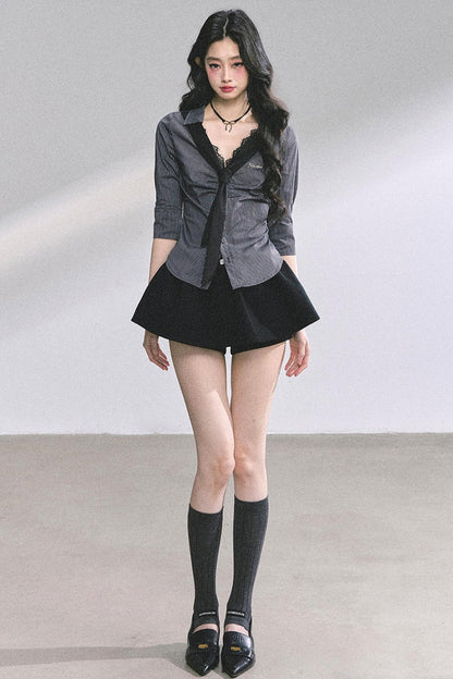 Autumn Slimming Polo Neck Shirt