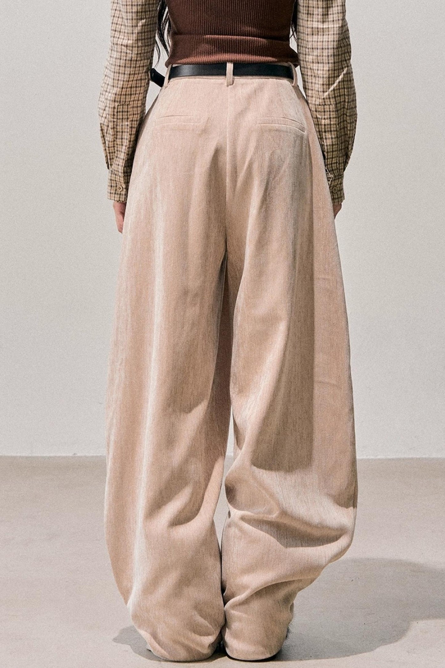 Fleece-Lined Wide-Leg Pants