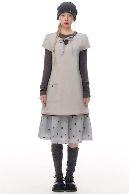 와플 니트 버튼 모자