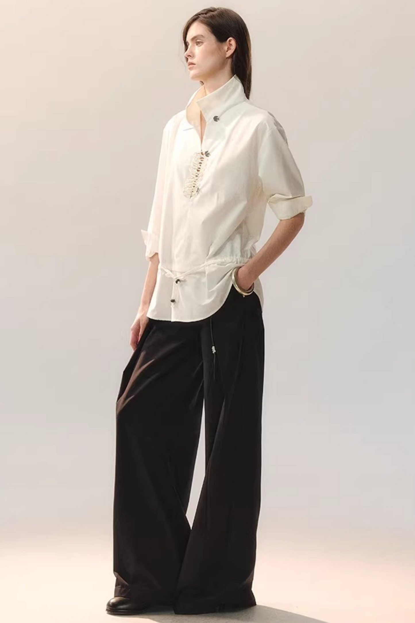 Feather Traces V-Neck Blouse