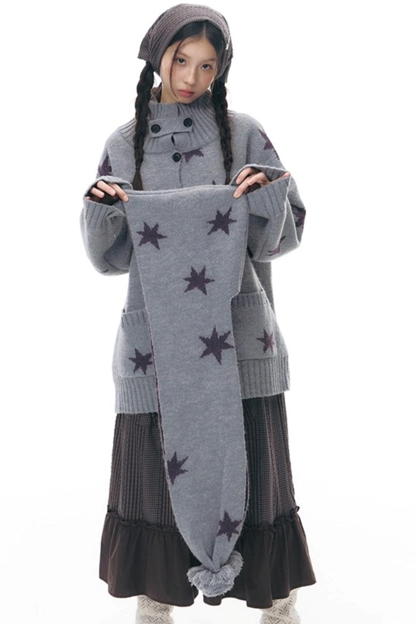 Reversible Star Cardigan Sweater Jacket Set-Up