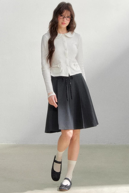 Polka Dot Pleated Skirt