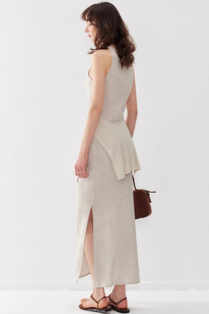 High-Slit Green Dress