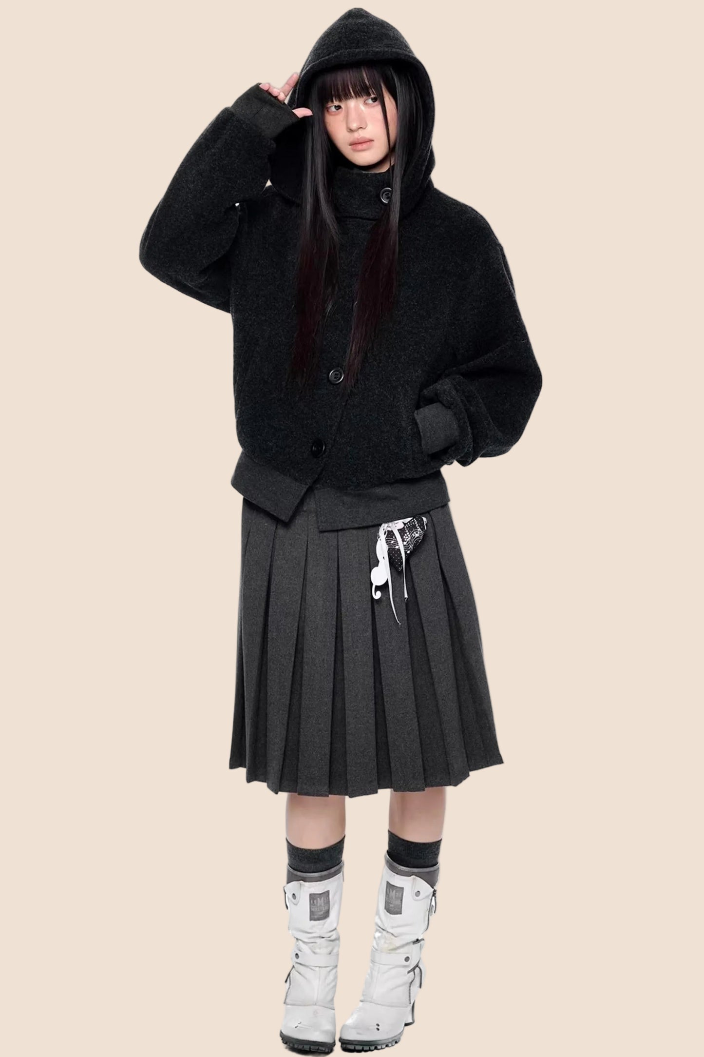 Vintage Woolen Hooded Jacket