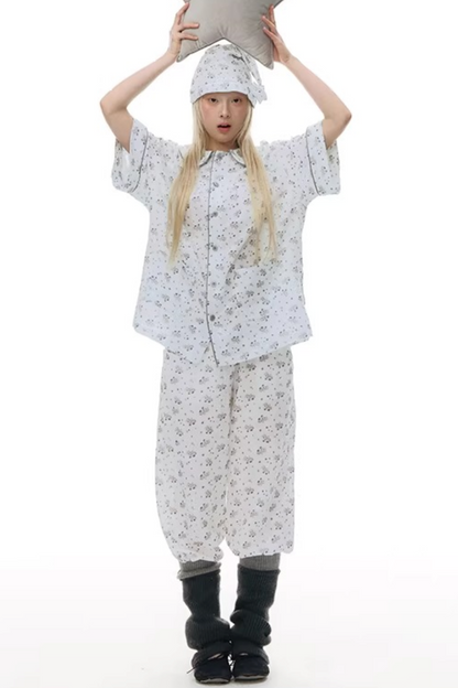 Pony-Printed Matching Pajama Set