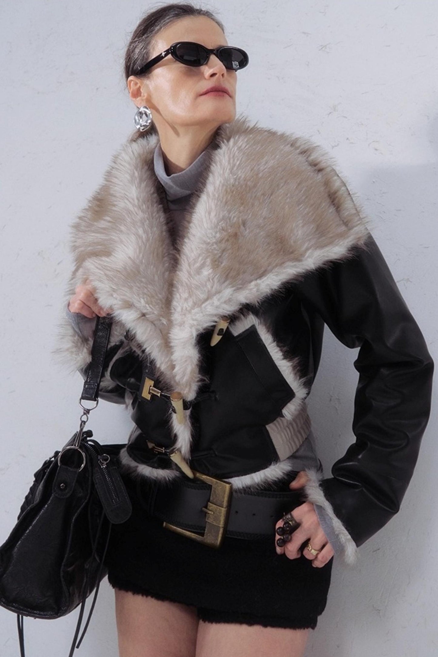 Vintage Leather Patchwork Jacket