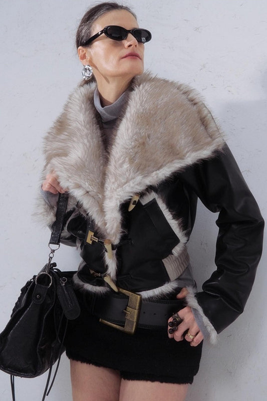 Vintage Leather Patchwork Jacket