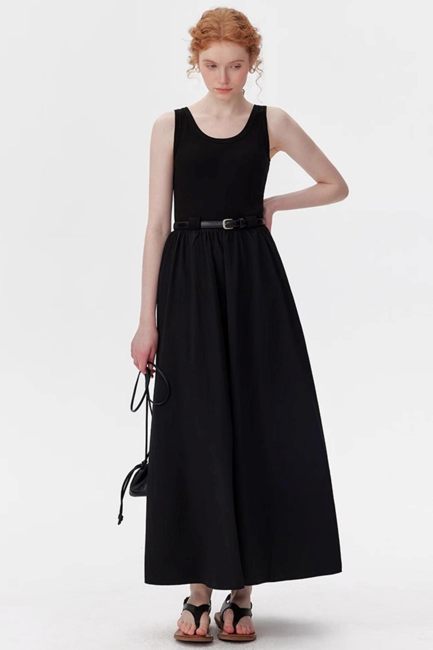 Black Tie-Waist Dress