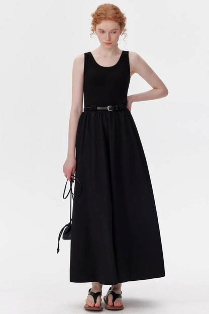 Black Tie-Waist Dress