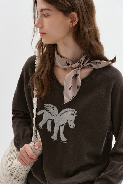 Pegasus Jacquard Knit Top