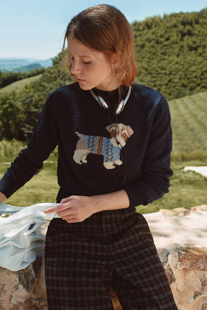 Vintage Jacquard Wool Top