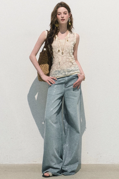 Organza Jacquard Tie Blouse