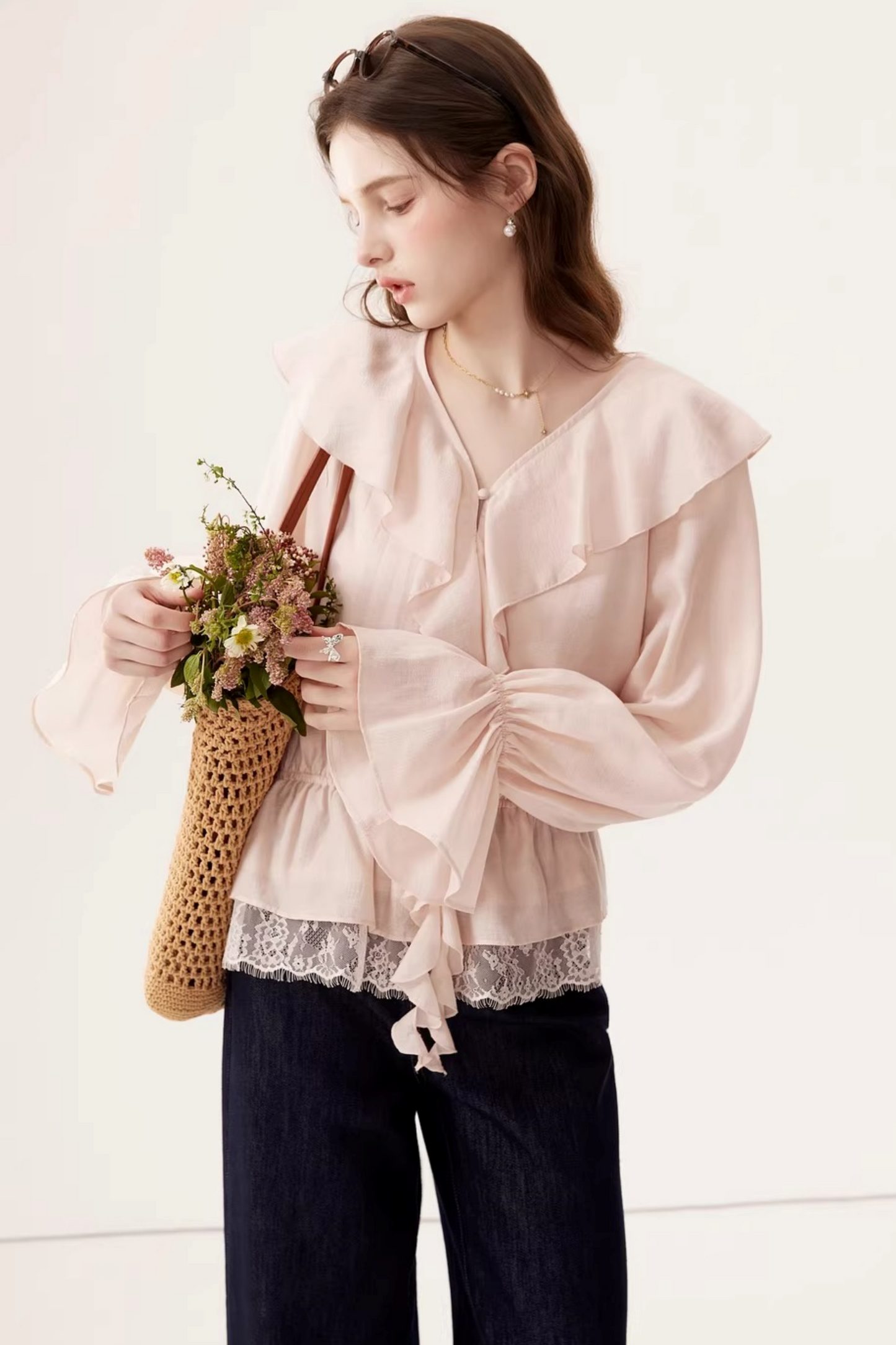 Tencel Ruffle Blouse