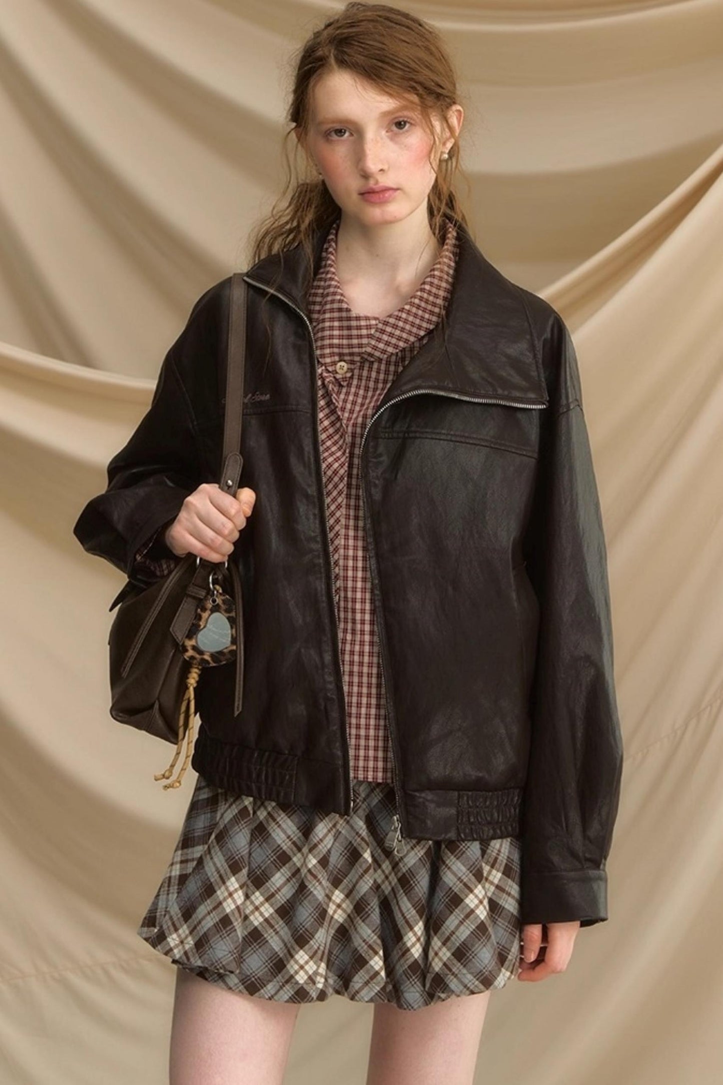 Ultra-Soft Vintage Brown Leather Womens Flight Jacket