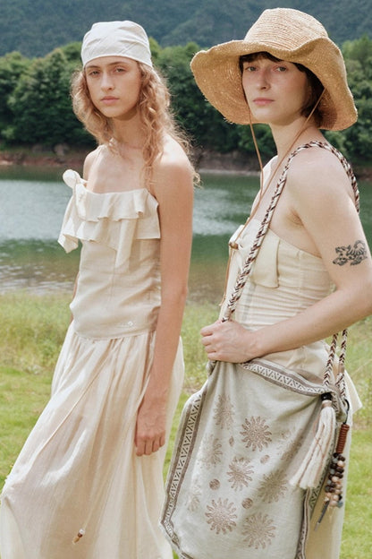 Summer Ruffled Camisole Skirt Set-Up