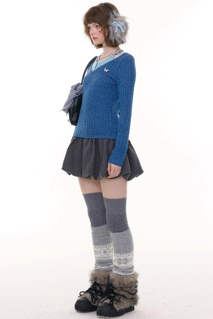 Autumn Slim Halterneck Knit Top