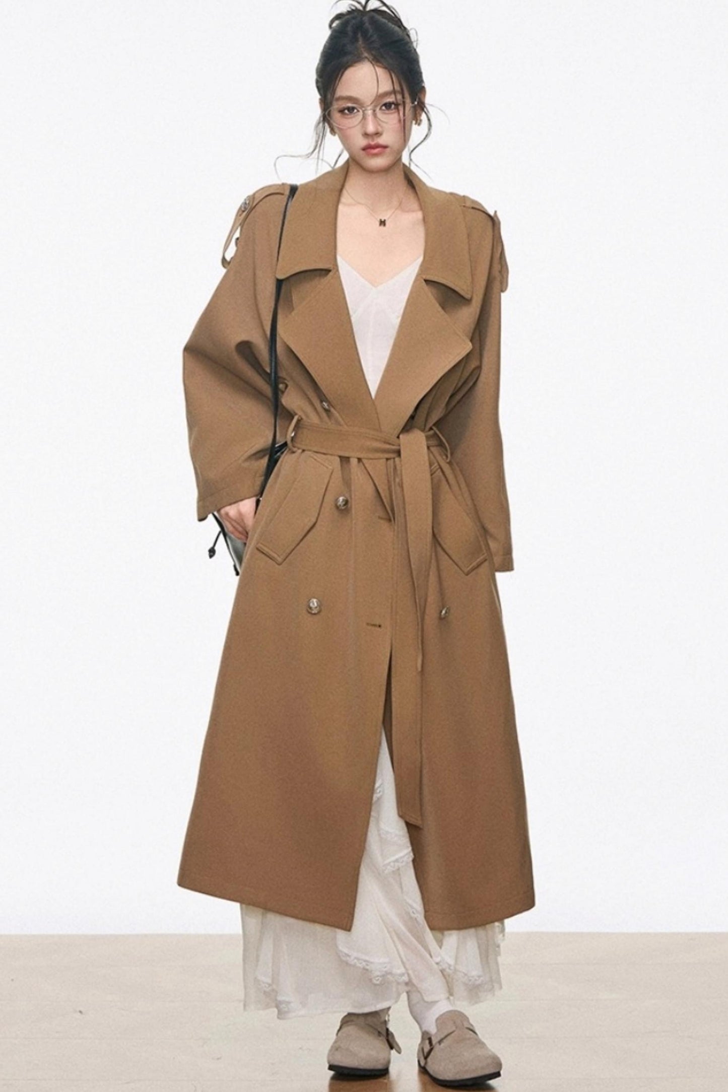Long Trench Coat With Dress Set-Up
