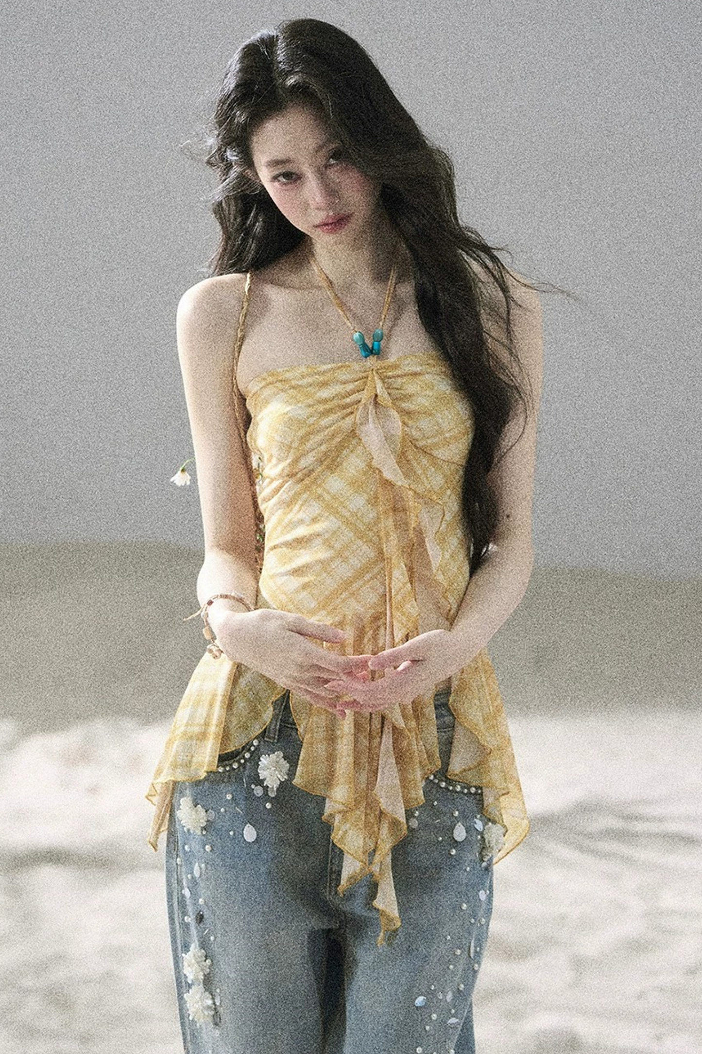 Provençal Fields Quilted Halter Top