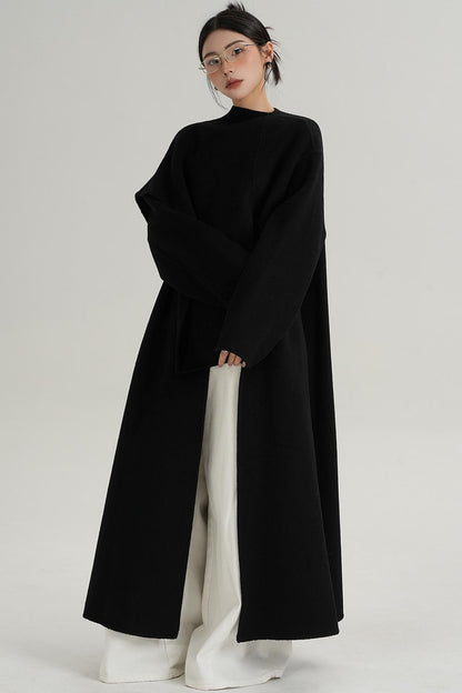 High-End Shawl Collar Wool Long Coat