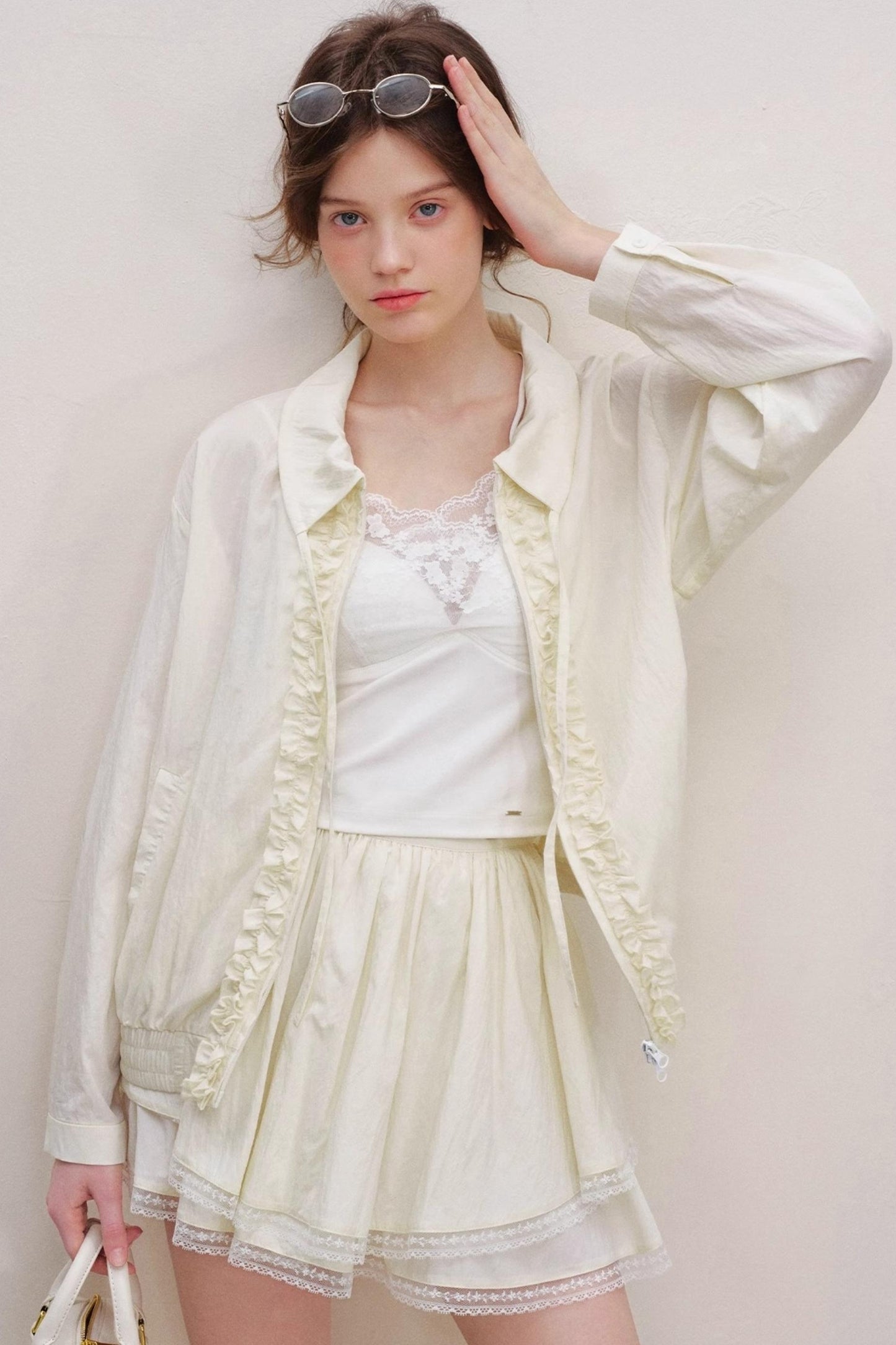 Tencel Drawstring Jacket Skirt Set-Up