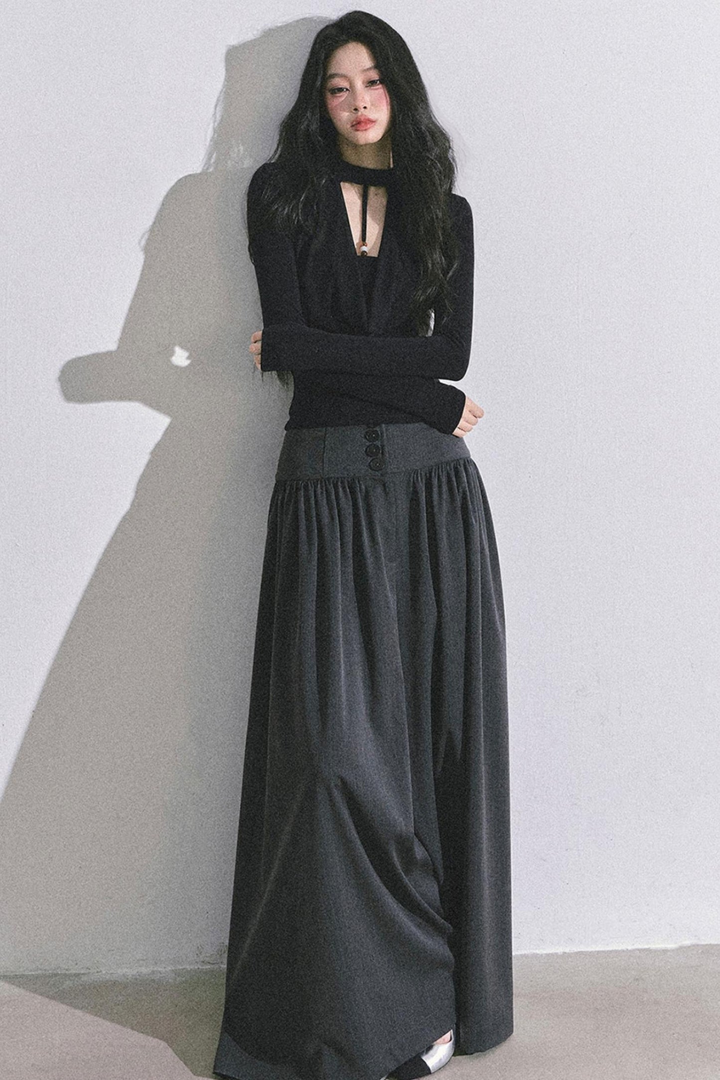 Pure Desire Long-Sleeved Black Top