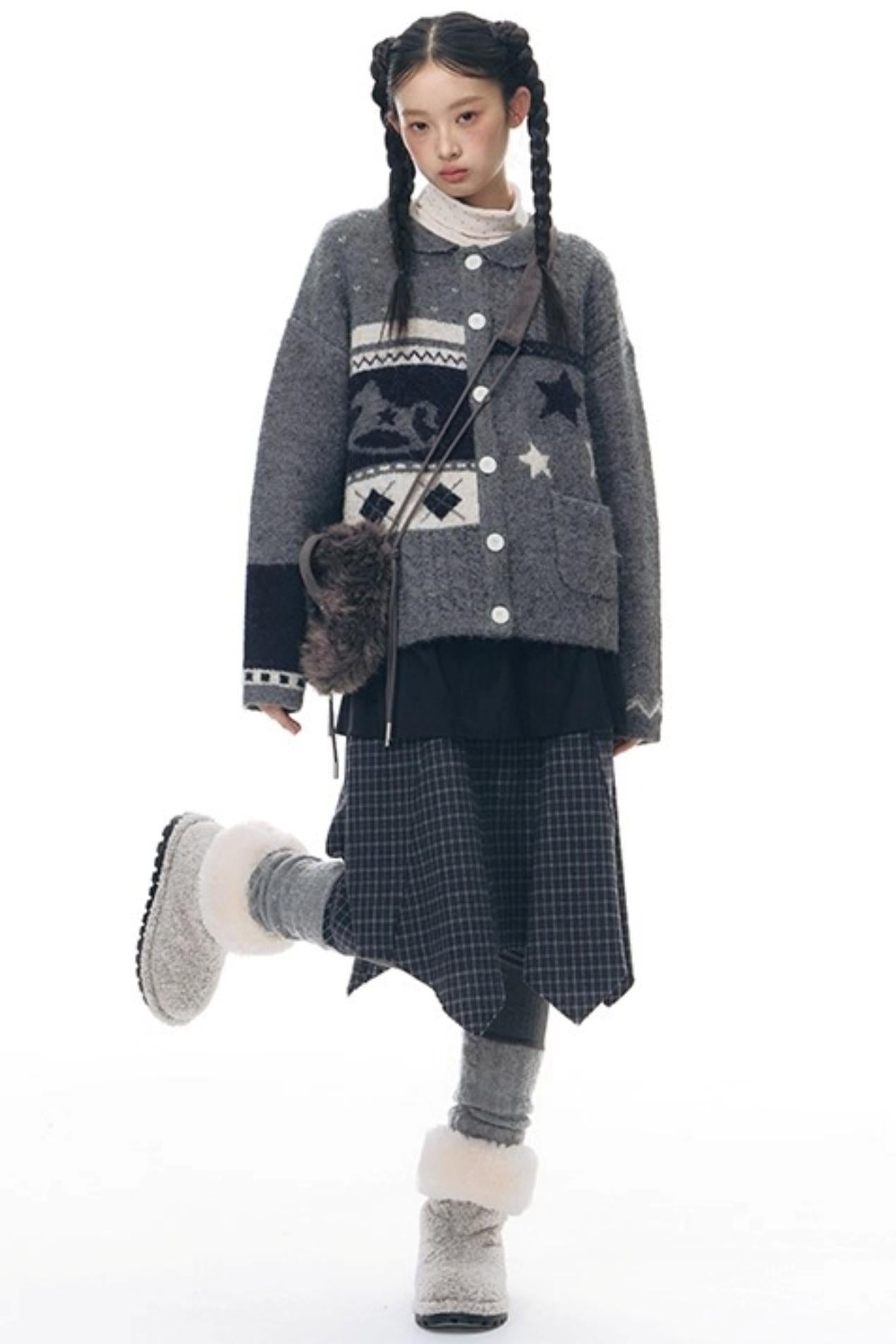 Patchwork Irregular Umbrella Skirt