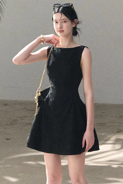 Wool Blend Embossed Floral Dress